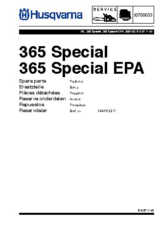 HUSQVARNA 365 Special (2007) parts