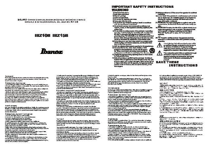 IBANEZ IBZ10B(2011)/15B