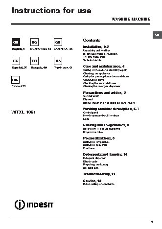 INDESIT WITXL 1051 (EU)