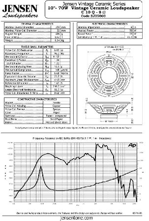JENSEN LOUDSPEAKERS C10Q (8 Ohm)