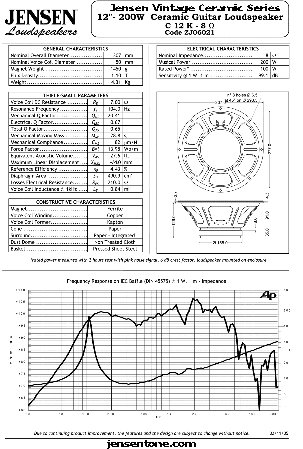 JENSEN LOUDSPEAKERS C12K (8 Ohm)