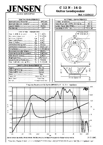 JENSEN LOUDSPEAKERS C12N (16 Ohm)