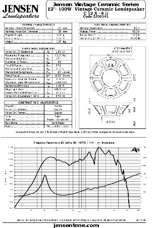 JENSEN LOUDSPEAKERS C12N (8 Ohm)