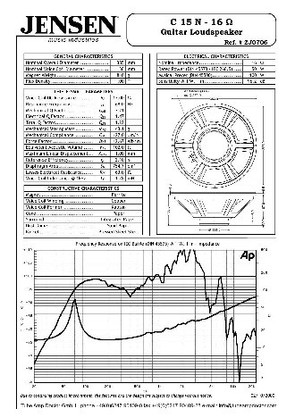 JENSEN LOUDSPEAKERS C15N (16 Ohm)