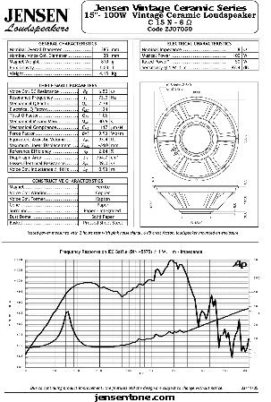 JENSEN LOUDSPEAKERS C15N (8 Ohm)