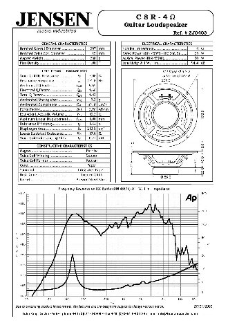 JENSEN LOUDSPEAKERS C8R (4 Ohm)