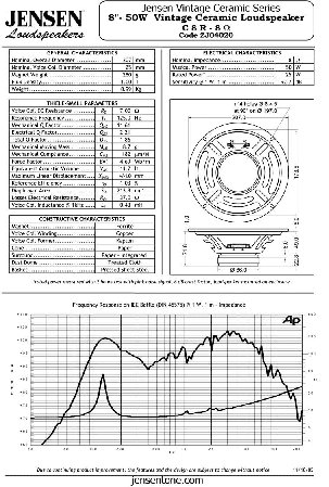 JENSEN LOUDSPEAKERS C8R (8 Ohm)