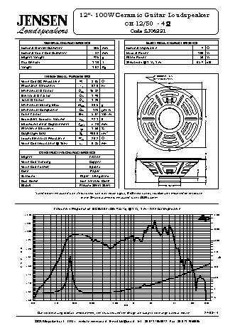 JENSEN LOUDSPEAKERS CH12/50 (4 Ohm)