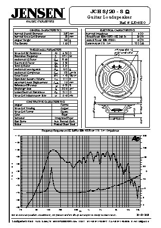 JENSEN LOUDSPEAKERS CH8/20 (8 Ohm)