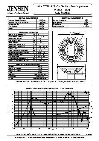 JENSEN LOUDSPEAKERS P10Q (16 Ohm)