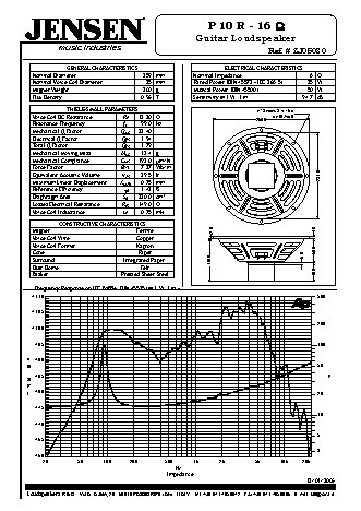 JENSEN LOUDSPEAKERS P10R (8 Ohm)