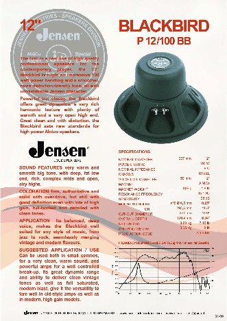 JENSEN LOUDSPEAKERS P12/100BB (8 Ohm)