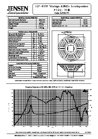 JENSEN LOUDSPEAKERS P12Q (8 Ohm)