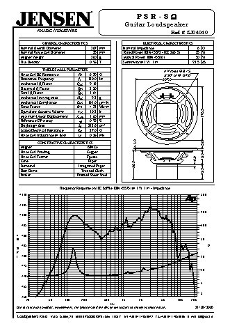 JENSEN LOUDSPEAKERS P8R (8 Ohm)