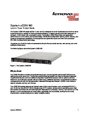 LENOVO-IBM Express x3250 M5 Rack 1U, Xeon E3-1220v3 4C(3.1GHz/8MB/1600/80W), 1x4GB DDR3 (5458E1G)