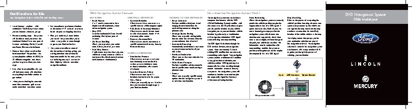 LINCOLN Zephyr (2006) Navigation System