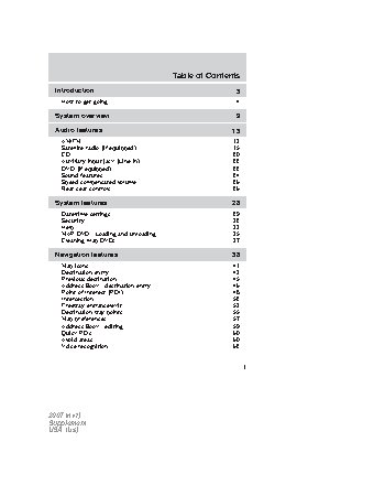 LINCOLN MKZ (2007) Navigation System