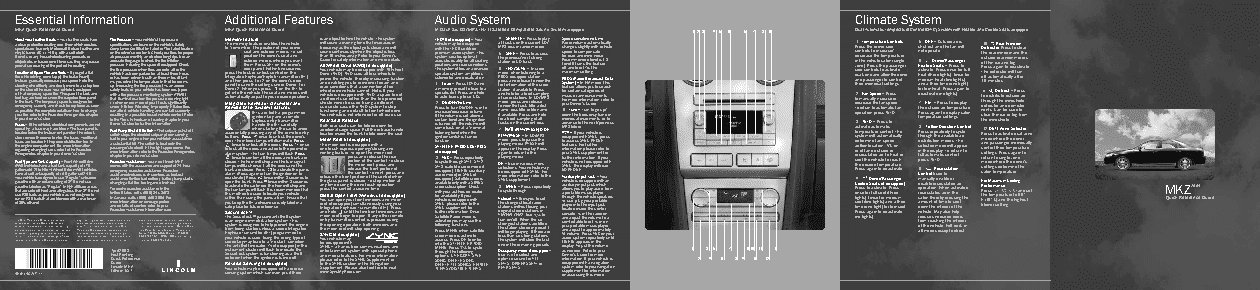 LINCOLN MKZ (2009) QRG