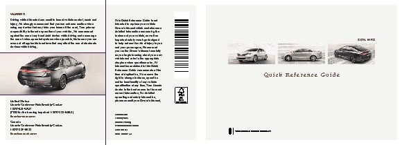 LINCOLN MKZ (2014) QRG