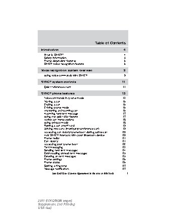 LINCOLN MKZ Hybrid (2011) SYNC