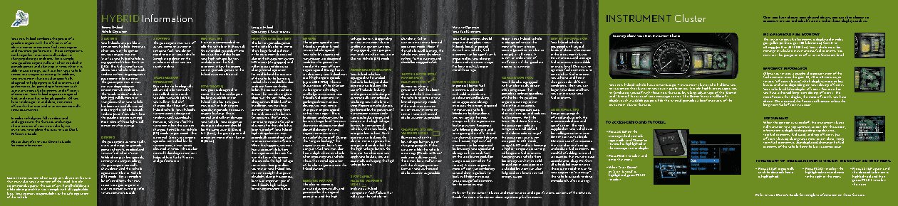 LINCOLN MKZ Hybrid (2012) QRG