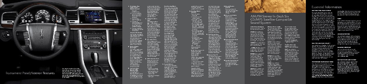 LINCOLN MKS (2012) QRG