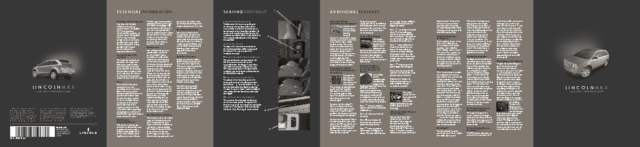 LINCOLN MKX (2008) QRG