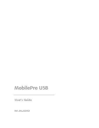 M-AUDIO MobilePre USB