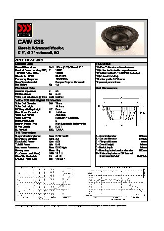 MOREL Classic Advanced Woofer CAW 638