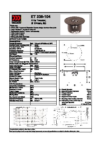 MOREL Elite Tweeter ET 338/104