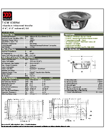 MOREL Titanium Former Woofer TICW 638ND