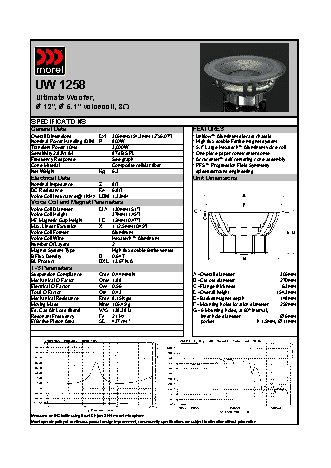 MOREL Ultimate Woofer UW 1258