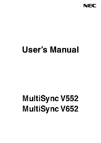 NEC MultiSync V652