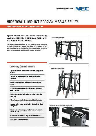 NEC Videowall Mount PD02VW MFS 46 55 P
