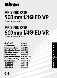NIKON 500mm f4G ED AF-S VR Nikkor