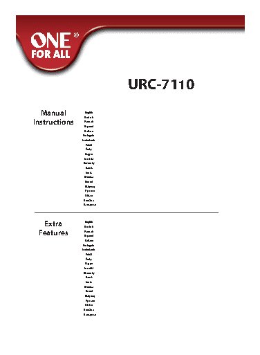 ONE FOR ALL URC7110