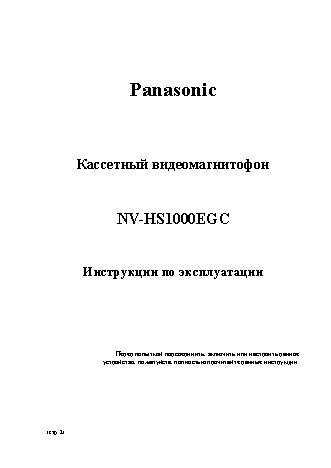 PANASONIC NV-HS1000EGC