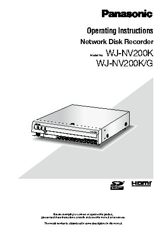 PANASONIC WJ-NV200K/G