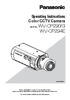 PANASONIC WV-CP290/G