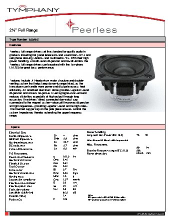 PEERLESS 2.5 4 Ohm 830985