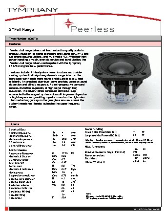 PEERLESS 2 4 Ohm 830970
