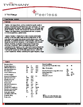 PEERLESS 3 8 Ohm 830986