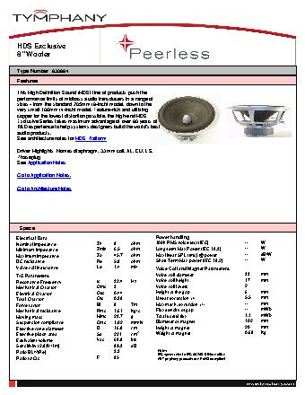 PEERLESS HDS Exclusive 8” 8 Ohm 830884
