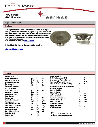 PEERLESS HDS Nomex 5.25 8 Ohm 832873