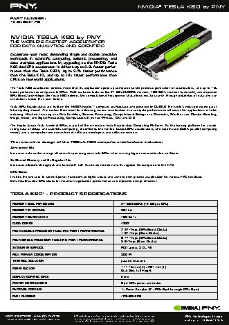 PNY Tesla K80M GPU computing card 24GB PCIE (TCSK80M-PB)