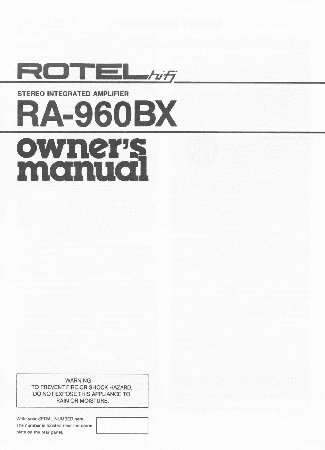 ROTEL RA960BX