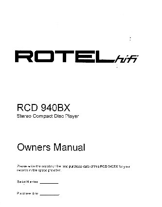 ROTEL RCD940BX