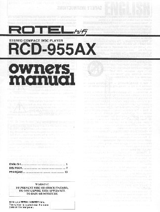 ROTEL RCD955AX