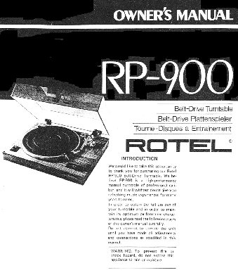 ROTEL RP900