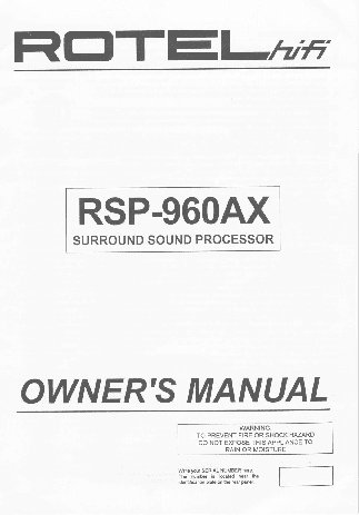 ROTEL RSP960AX